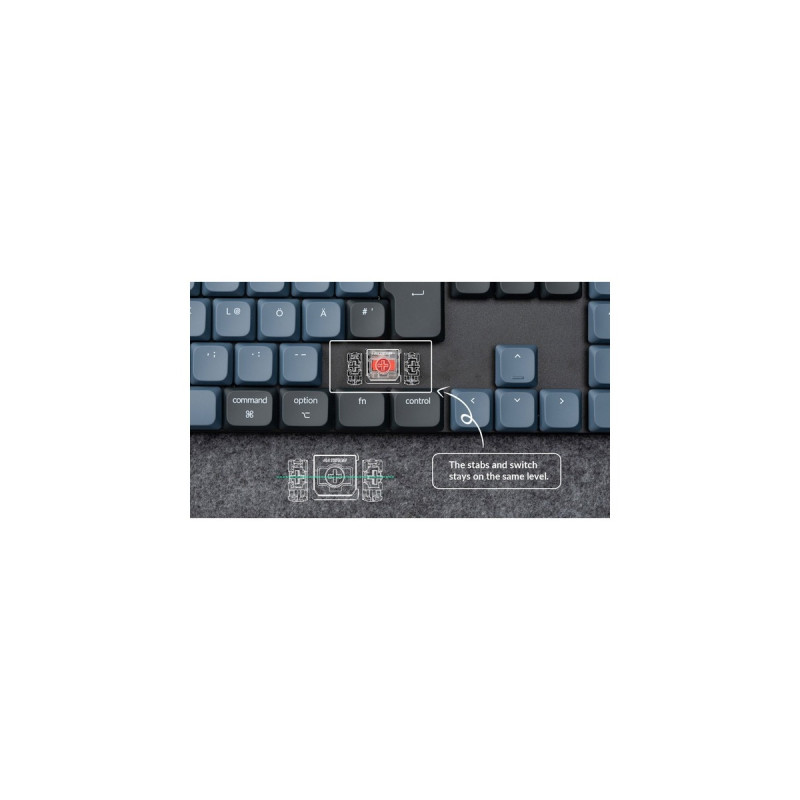 Keychron K5 Pro, Gaming-Tastatur(schwarz/blaugrau, DE-Layout, Gateron Low Profile 2.0 Mechanical Red, Hot-Swap, Aluminiumrahmen, RGB)