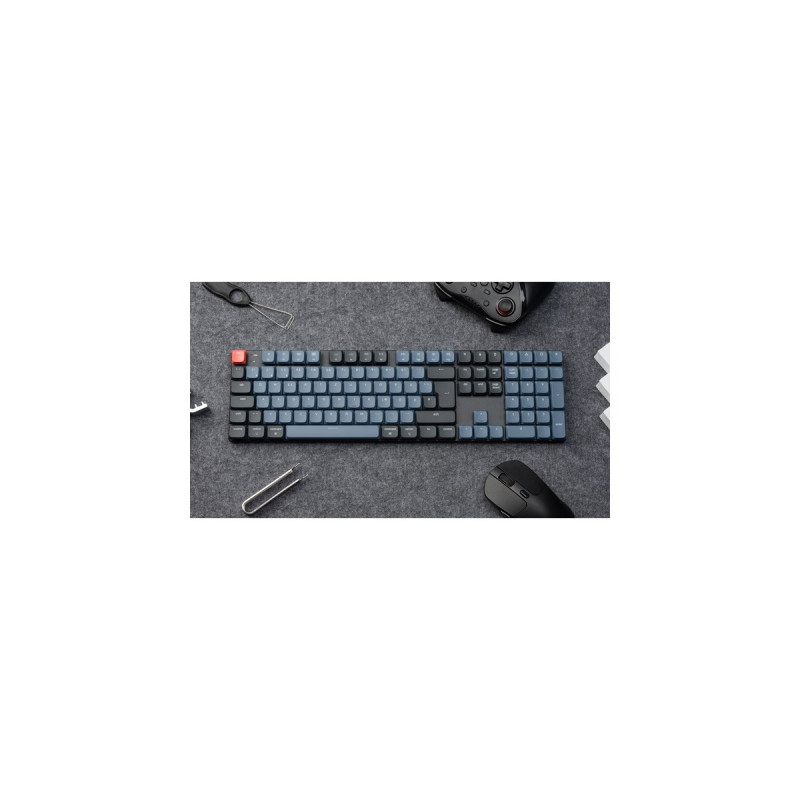 Keychron K5 Pro, Gaming-Tastatur(schwarz/blaugrau, DE-Layout, Gateron Low Profile 2.0 Mechanical Brown, Hot-Swap, Aluminiumrahmen, RGB)