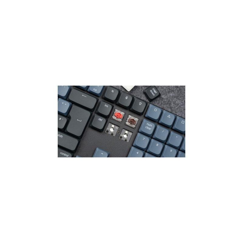 Keychron K5 Pro, Gaming-Tastatur(schwarz/blaugrau, DE-Layout, Gateron Low Profile 2.0 Mechanical Brown, Hot-Swap, Aluminiumrahmen, RGB)