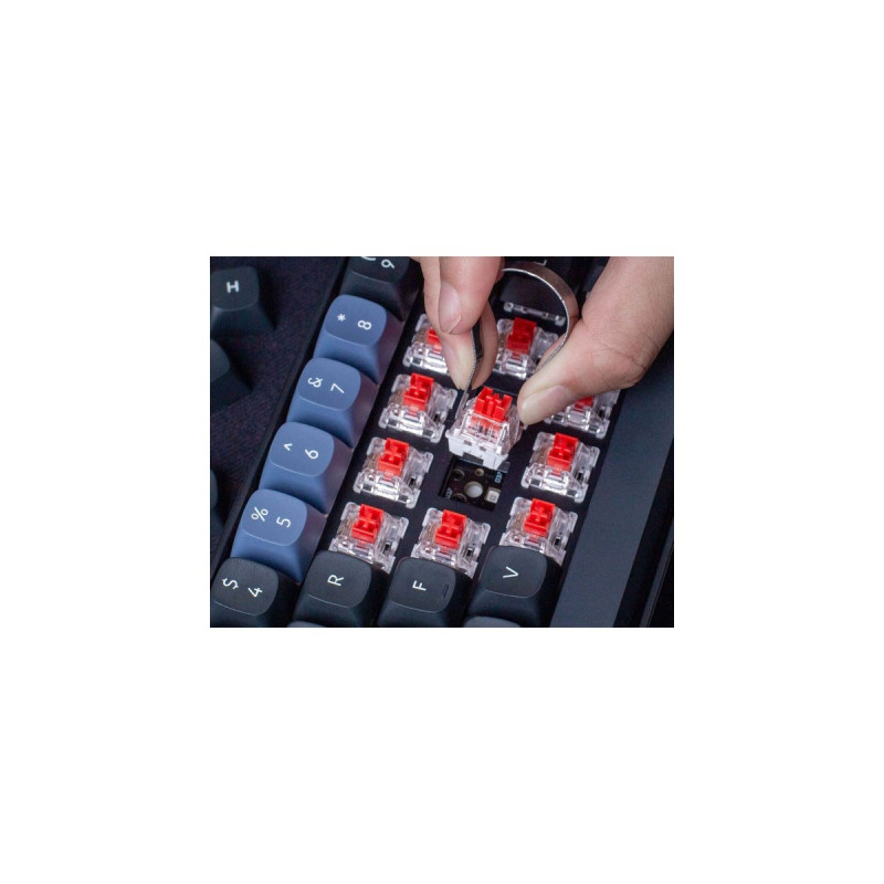 Keychron K6 Pro, Gaming-Tastatur(schwarz/blaugrau, DE-Layout, Keychron K Pro Brown, Hot-Swap, Aluminiumrahmen, RGB)