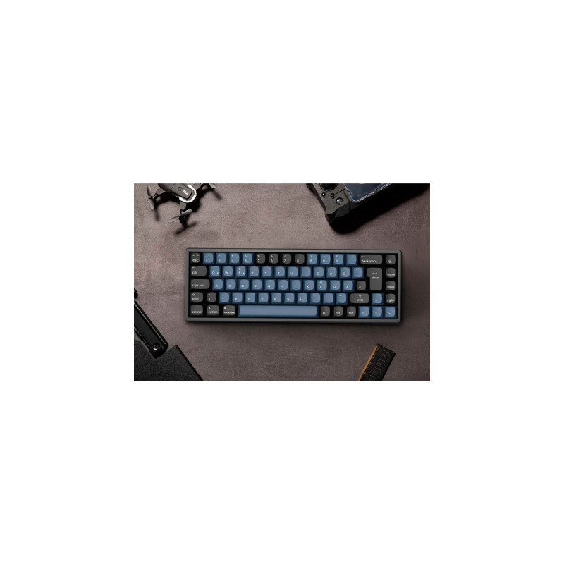 Keychron K6 Pro, Gaming-Tastatur(schwarz/blaugrau, DE-Layout, Keychron K Pro Brown, Hot-Swap, Aluminiumrahmen, RGB)
