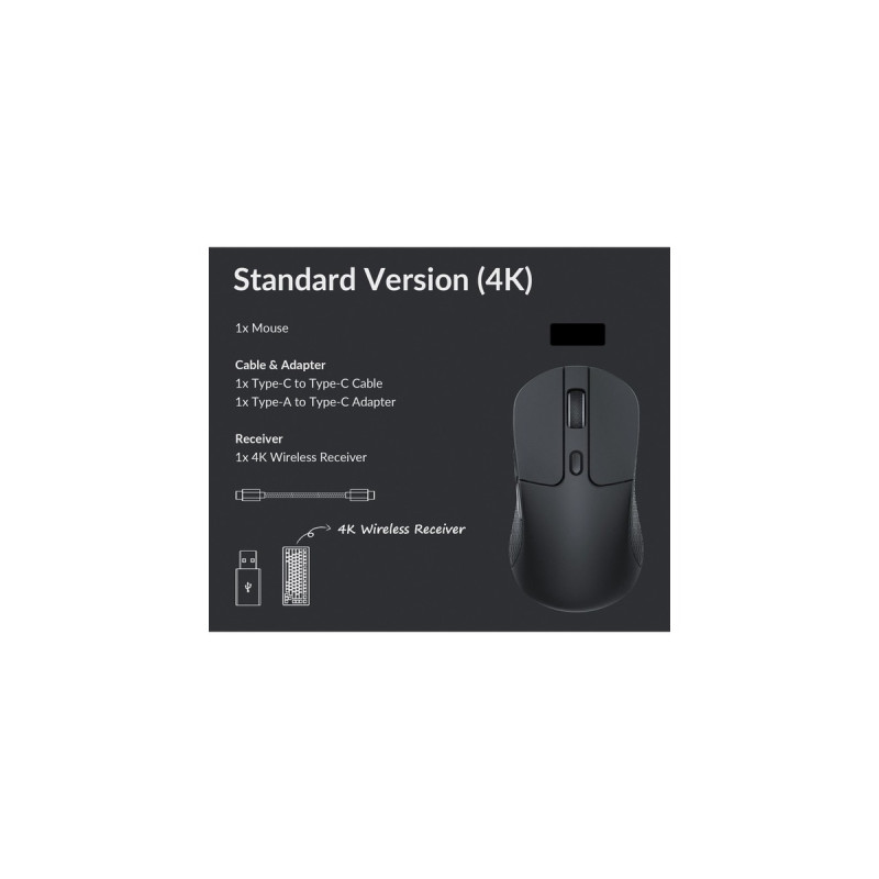 Keychron M3 Wireless 4K-Version, Gaming-Maus(schwarz)