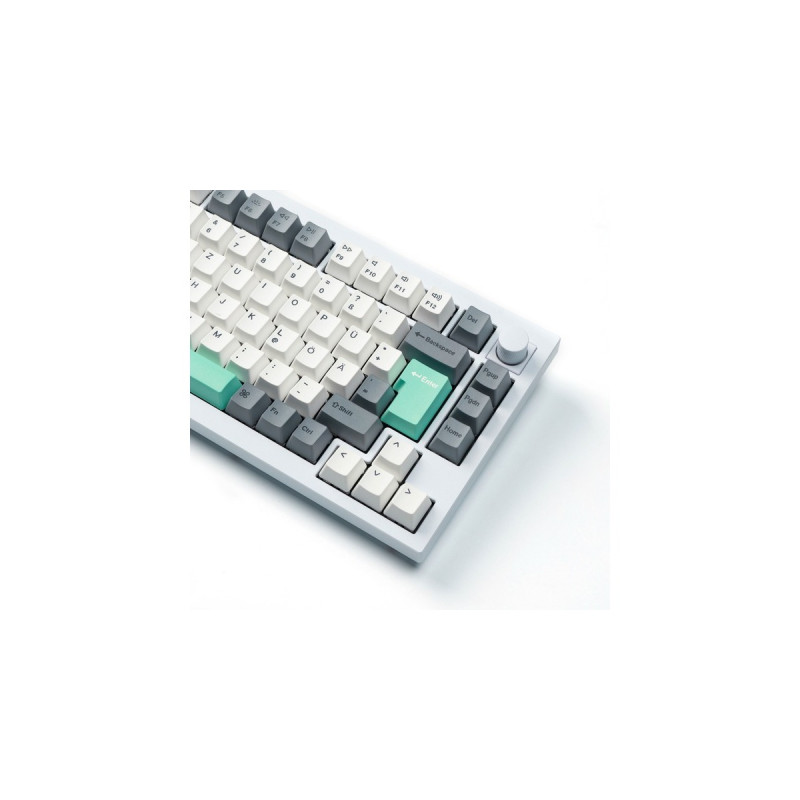 Keychron OEM Dye-Sub PBT Full Keycap-Set - Gray White Mint, Tastenkappe(weiß/mint, 137 Stück, DE-Layout (ISO))