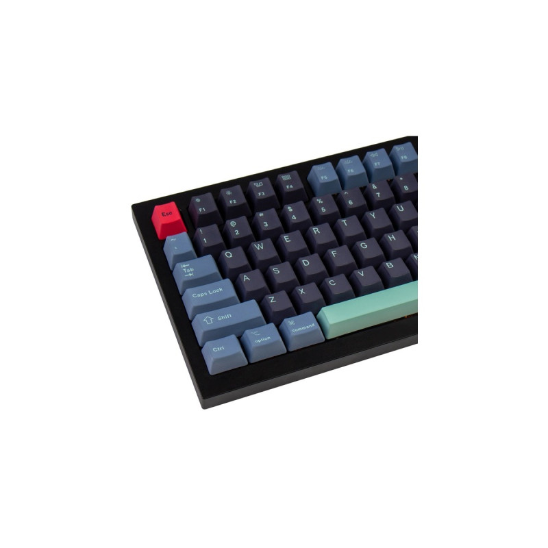 Keychron OEM Dye-Sub PBT Full Keycap-Set - Hacker, Tastenkappe(dunkelblau/neon-grün, 137 Stück, US-Layout (ANSI))
