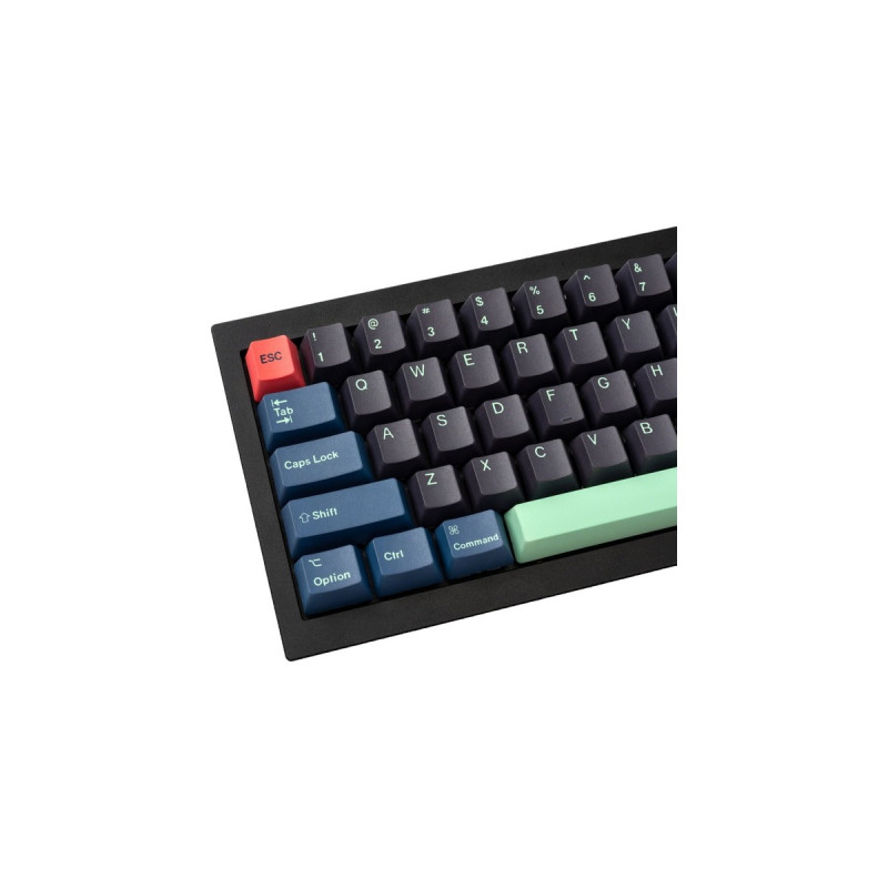 Keychron OEM Dye-Sub PBT Full Keycap-Set - Hacker, Tastenkappe(blaugrau/neon-grün, 137 Stück, DE-Layout (ISO))