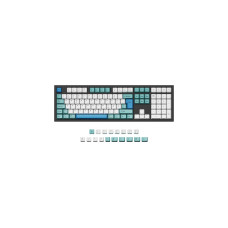 Keychron OEM Dye-Sub PBT Keycap-Set - Iceberg, Tastenkappe(weiß/türkis, DE-Layout (ISO))