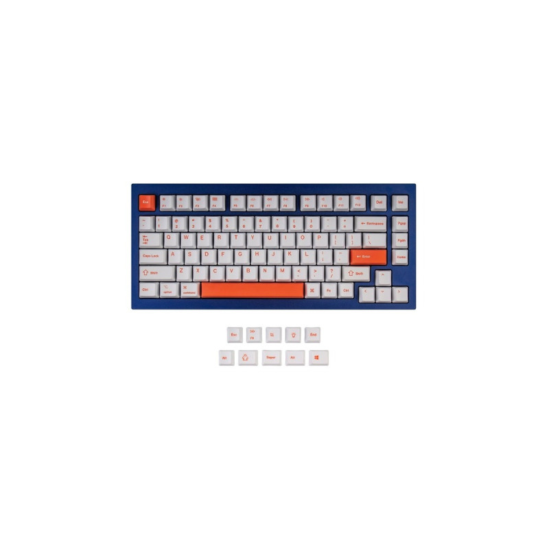 Keychron OEM Dye-Sub PBT Keycap-Set - Orange, Tastenkappe(weiß/orange, für Q1/Q2/K2, US-Layout (ANSI))