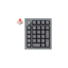 Keychron Q0+, Ziffernblock(grau, Gateron G Pro Red, Hot Swap, Aluminiumrahmen, RGB, Knob)