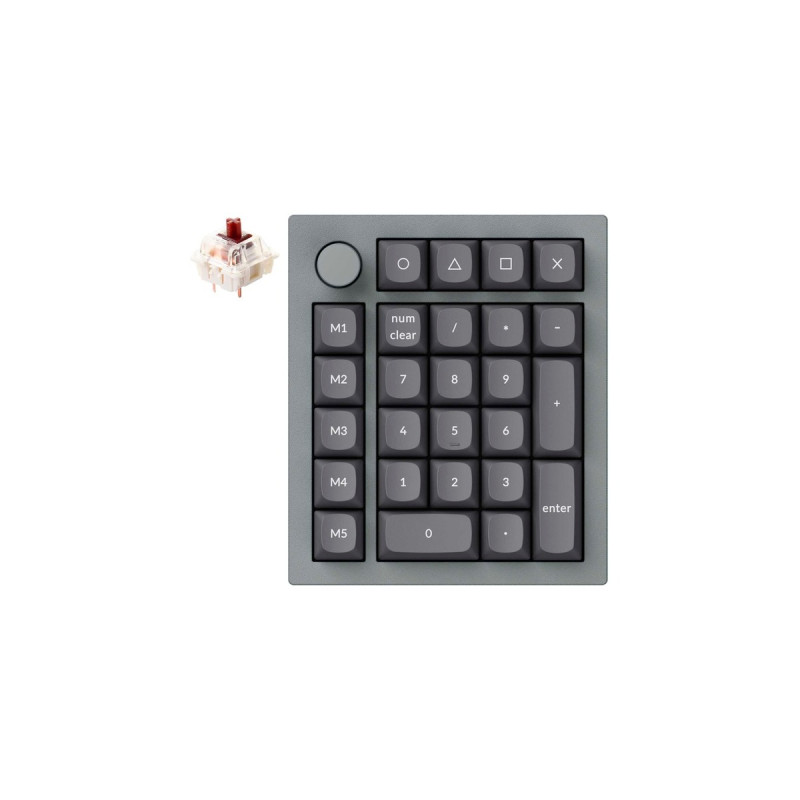 Keychron Q0+, Ziffernblock(grau, Gateron G Pro Brown, Hot Swap, Aluminiumrahmen, RGB, Knob)