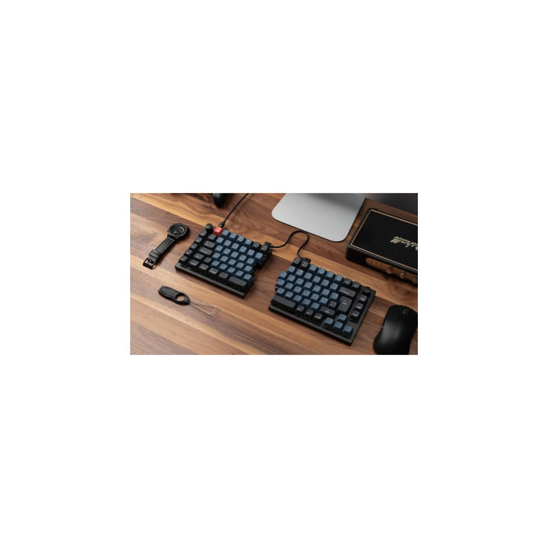 Keychron Q11, Gaming-Tastatur(schwarz/blau, DE-Layout, Keychron K Pro Red, Hot-Swap, Aluminiumrahmen, RGB)