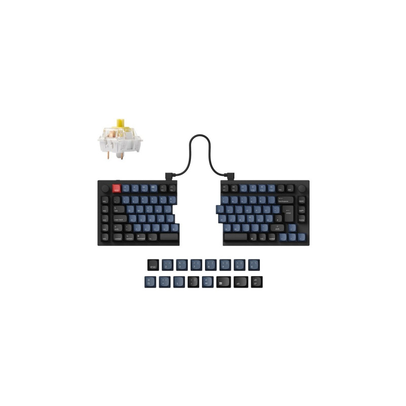 Keychron Q11, Gaming-Tastatur(schwarz/blau, DE-Layout, Keychron K Pro Banana, Hot-Swap, Aluminiumrahmen, RGB)