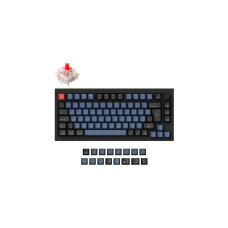 Keychron Q1 Knob, Gaming-Tastatur(schwarz/blaugrau, DE-Layout, Gateron G Pro Red, Hot-Swap, Aluminiumrahmen, RGB)