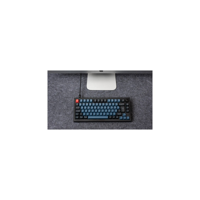 Keychron Q1 Knob, Gaming-Tastatur(schwarz/blaugrau, DE-Layout, Gateron G Pro Red, Hot-Swap, Aluminiumrahmen, RGB)
