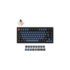 Keychron Q1 Knob, Gaming-Tastatur(schwarz/blaugrau, DE-Layout, Gateron G Pro Brown, Hot-Swap, Aluminiumrahmen, RGB)