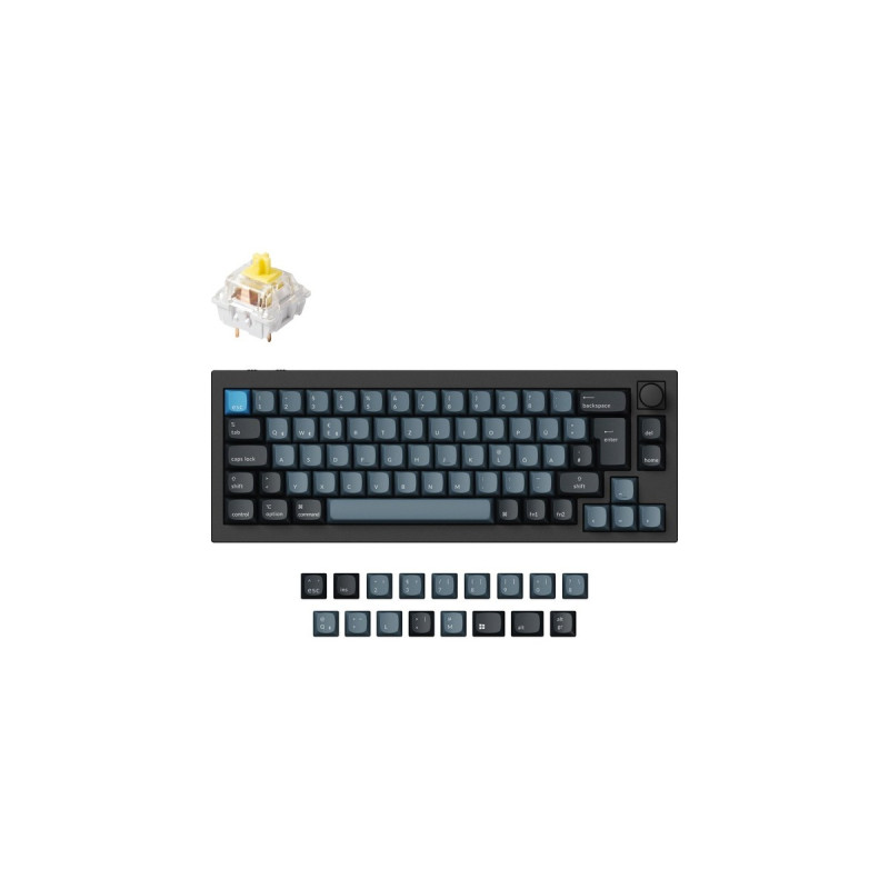 Keychron Q2 Pro, Gaming-Tastatur(schwarz/blaugrau, DE-Layout, Keychron K Pro Banana, Hot-Swap, Aluminiumrahmen, RGB)