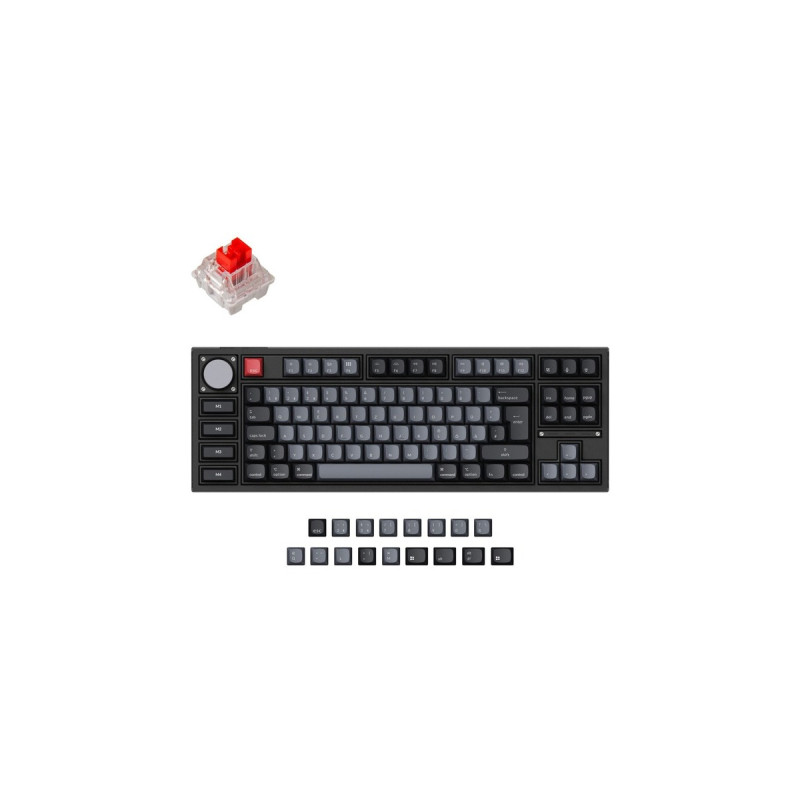 Keychron Q3 Pro, Gaming-Tastatur(schwarz/blaugrau, DE-Layout, Keychron K Pro Red, Hot-Swap, Aluminiumrahmen, RGB)