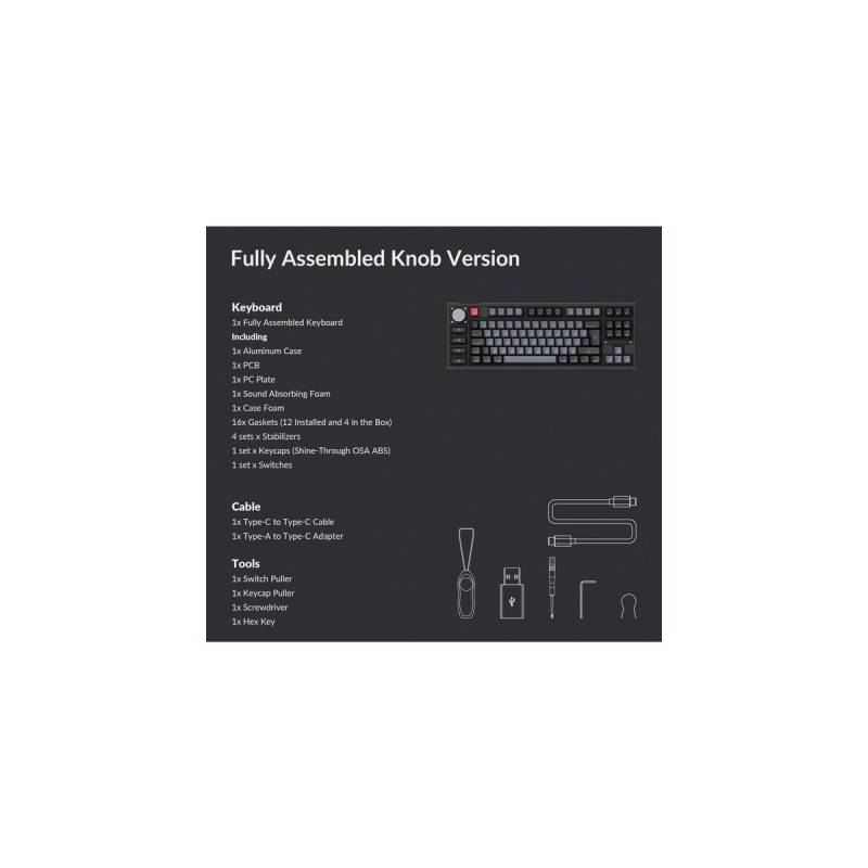 Keychron Q3 Pro, Gaming-Tastatur(schwarz/blaugrau, DE-Layout, Keychron K Pro Red, Hot-Swap, Aluminiumrahmen, RGB)