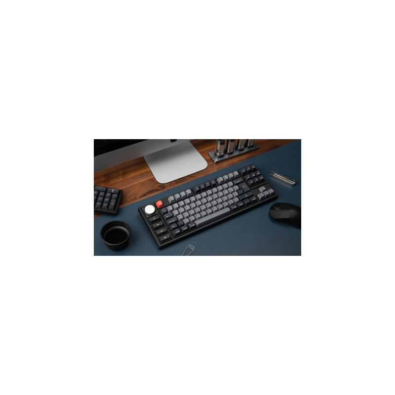 Keychron Q3 Pro, Gaming-Tastatur(schwarz/blaugrau, DE-Layout, Keychron K Pro Red, Hot-Swap, Aluminiumrahmen, RGB)