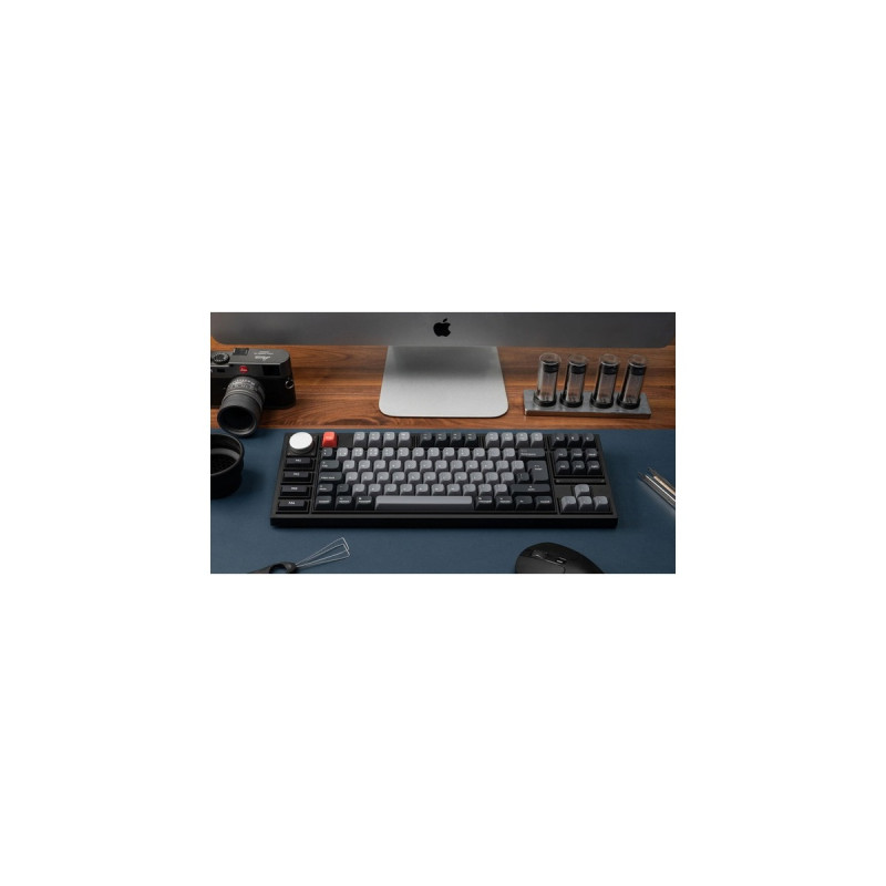 Keychron Q3 Pro, Gaming-Tastatur(schwarz/blaugrau, DE-Layout, Keychron K Pro Red, Hot-Swap, Aluminiumrahmen, RGB)