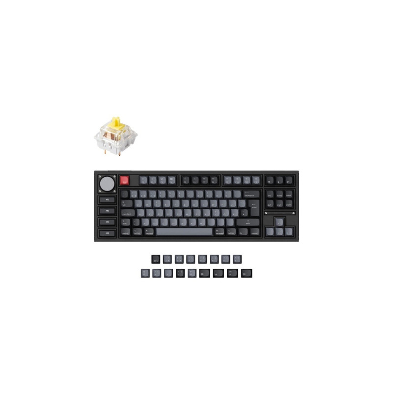 Keychron Q3 Pro, Gaming-Tastatur(schwarz/blaugrau, DE-Layout, Keychron K Pro Banana, Hot-Swap, Aluminiumrahmen, RGB)