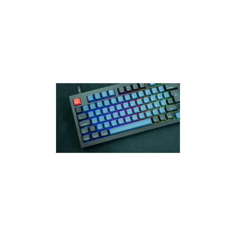Keychron Q5 Knob, Gaming-Tastatur(schwarz/blaugrau, DE-Layout, Gateron G Pro Brown, Hot-Swap, Aluminiumrahmen, RGB)