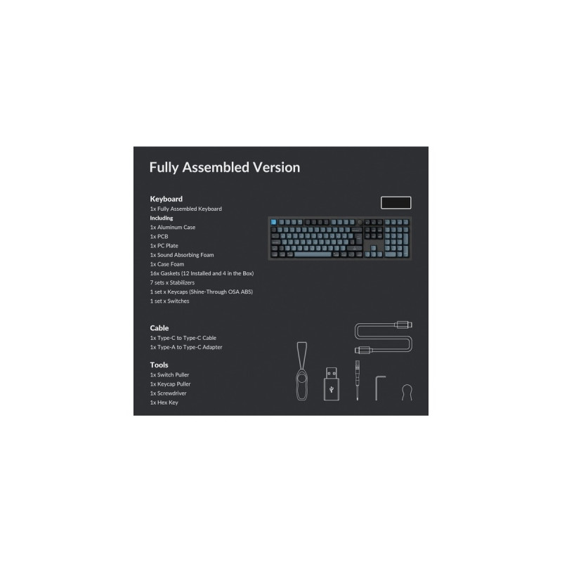 Keychron Q6 Pro, Gaming-Tastatur(schwarz/blaugrau, DE-Layout, Keychron K Pro Red, Hot-Swap, Aluminiumrahmen, RGB)