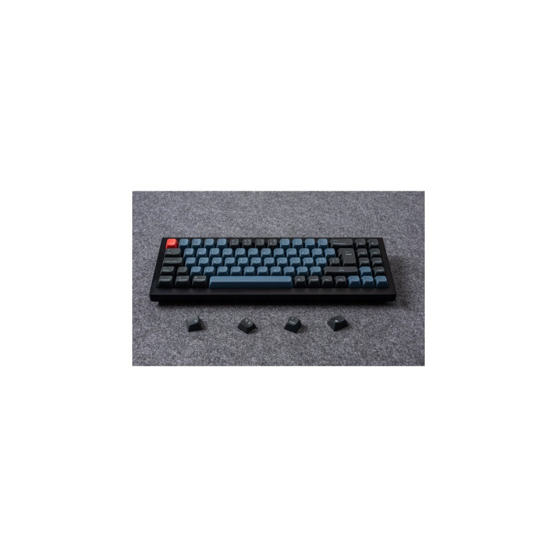 Keychron Q7, Gaming-Tastatur(schwarz/blaugrau, DE-Layout, Gateron G Pro Brown, Hot-Swap, Aluminiumrahmen, RGB)