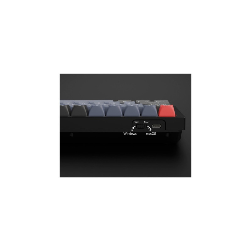 Keychron Q7, Gaming-Tastatur(schwarz/blaugrau, DE-Layout, Gateron G Pro Brown, Hot-Swap, Aluminiumrahmen, RGB)