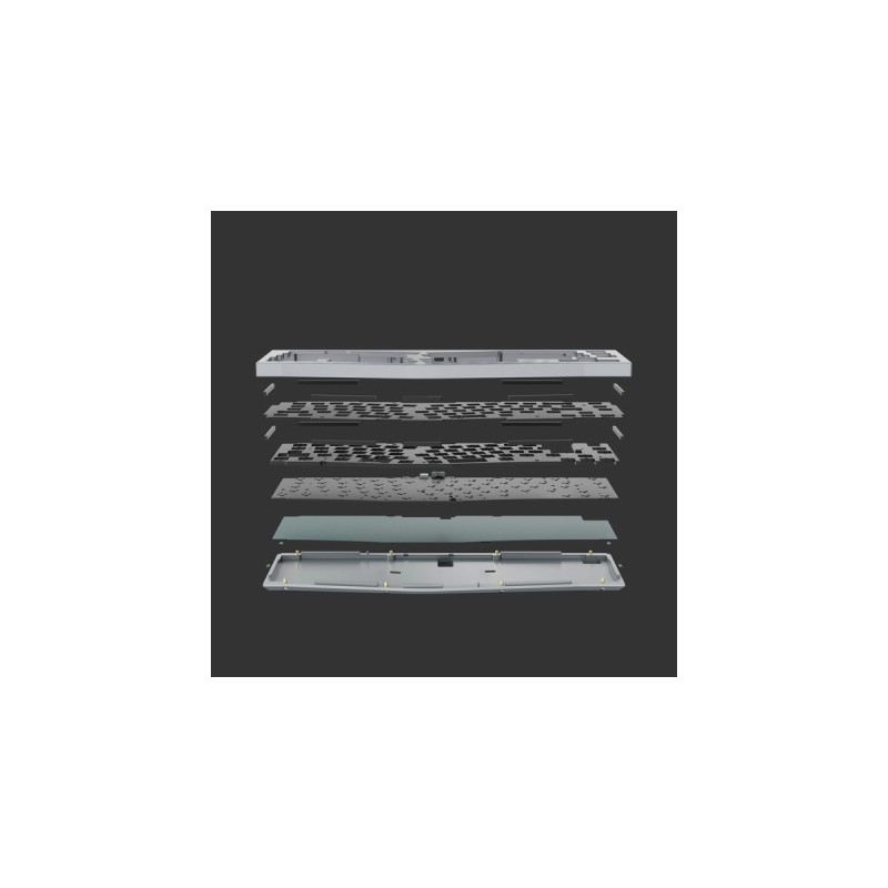 Keychron Q8 Barebone ISO Knob, Gaming-Tastatur(grau, Alice Layout, Hot-Swap, Aluminiumrahmen, RGB)