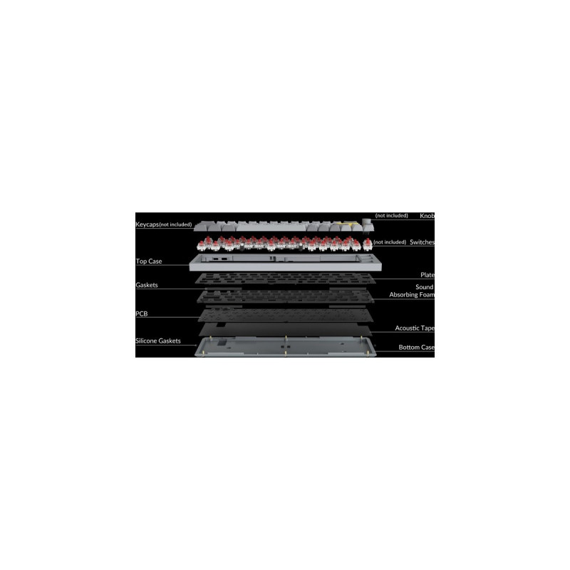 Keychron Q9 Barebone ISO, Gaming-Tastatur(grau, Hot-Swap, Aluminiumrahmen, RGB)