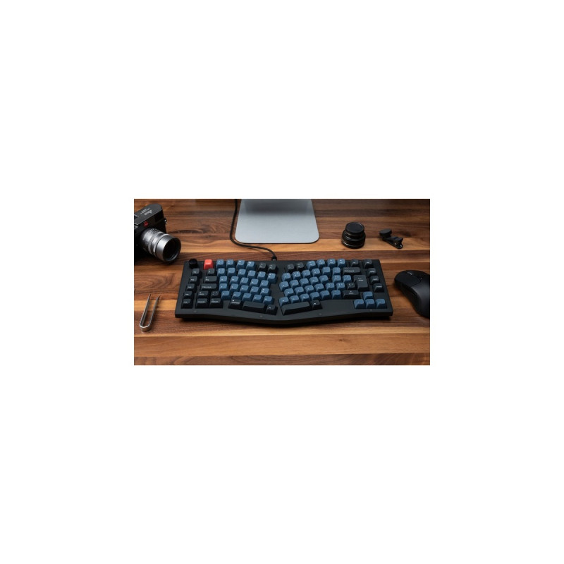 Keychron V10, Gaming-Tastatur(schwarz/blaugrau, DE-Layout, Keychron K Pro Red, Alice Layout, Hot-Swap, RGB)