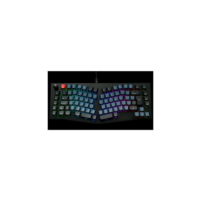 Keychron V10, Gaming-Tastatur(schwarz/blaugrau, DE-Layout, Keychron K Pro Brown, Alice Layout, Hot-Swap, RGB)