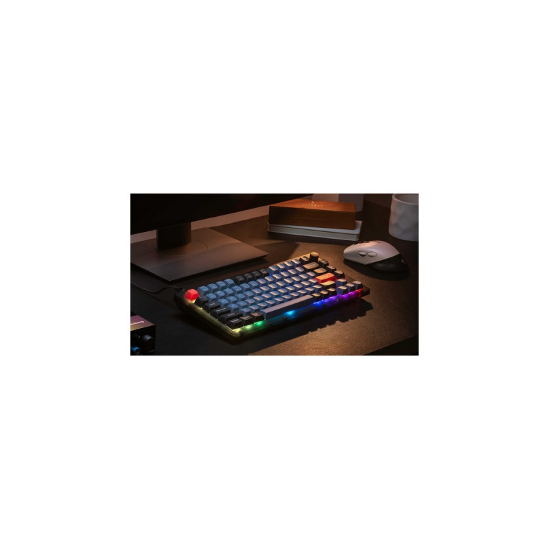 Keychron V1 Knob, Gaming-Tastatur(schwarz/blaugrau, DE-Layout, Keychron K Pro Red, Hot-Swap, RGB)
