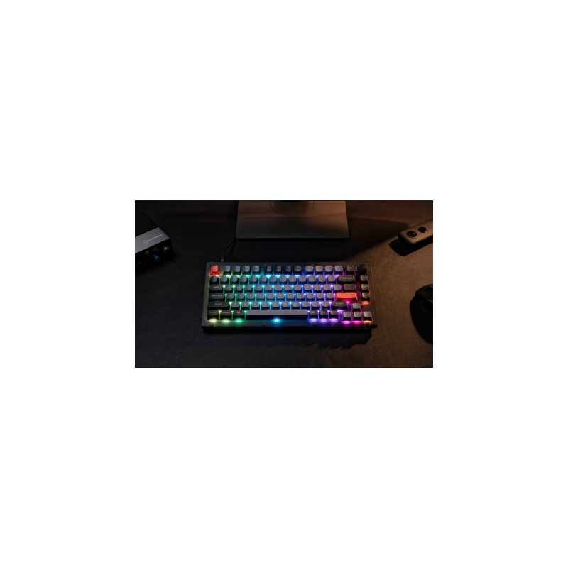 Keychron V1 Knob, Gaming-Tastatur(schwarz/blaugrau, DE-Layout, Keychron K Pro Brown, Hot-Swap, RGB)