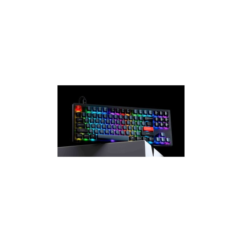 Keychron V3 Knob, Gaming-Tastatur(schwarz/blaugrau, DE-Layout, Keychron K Pro Red, Hot-Swap, RGB)
