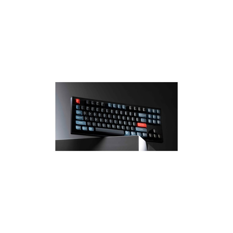 Keychron V3 Knob, Gaming-Tastatur(schwarz/blaugrau, DE-Layout, Keychron K Pro Red, Hot-Swap, RGB)