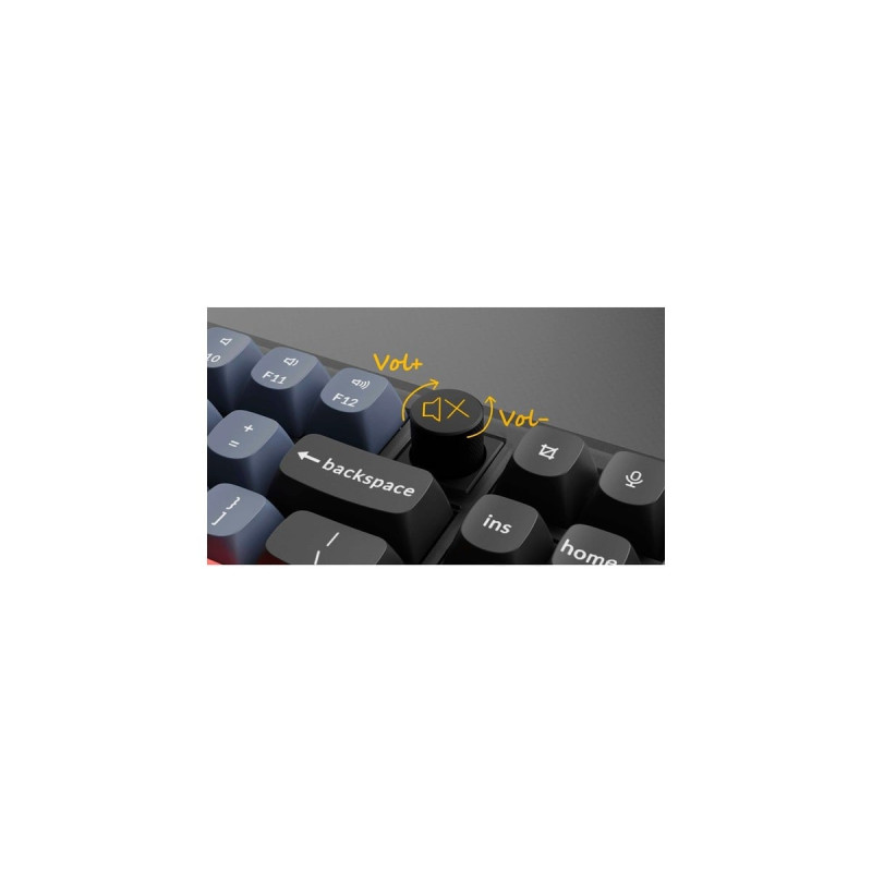 Keychron V3 Knob, Gaming-Tastatur(schwarz/blaugrau, DE-Layout, Keychron K Pro Red, Hot-Swap, RGB)