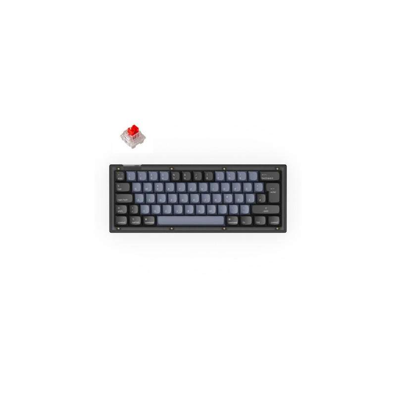 Keychron V4, Gaming-Tastatur(schwarz/blaugrau, DE-Layout, Keychron K Pro Red, Hot-Swap, RGB)