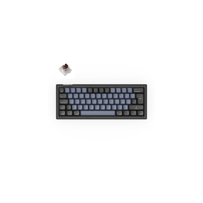 Keychron V4, Gaming-Tastatur(schwarz/blaugrau, DE-Layout, Keychron K Pro Brown, Hot-Swap, RGB)