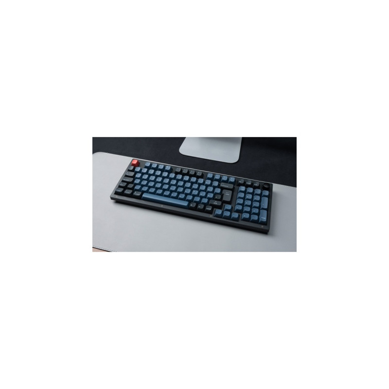 Keychron V5, Gaming-Tastatur(schwarz/blaugrau, DE-Layout, Keychron K Pro Red, Hot-Swap, RGB)