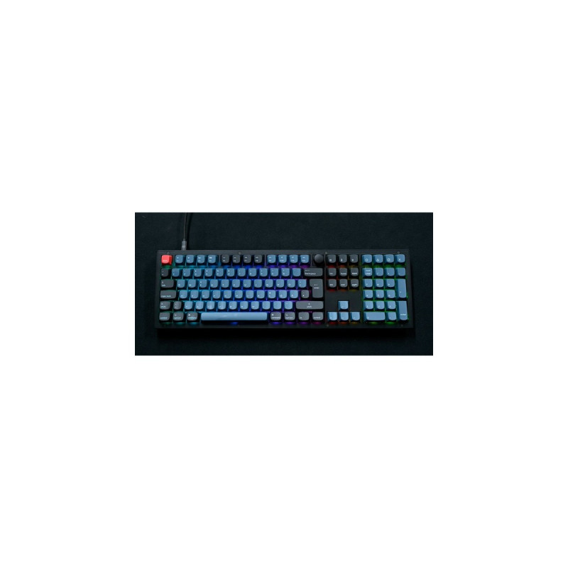 KeychronV6, Gaming-Tastatur(schwarz/blaugrau, DE-Layout, Keychron K Pro Brown, Hot-Swap, RGB)