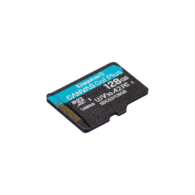 Kingston Canvas Go! Plus 128 GB microSDXC, Speicherkarte(schwarz, UHS-I U3, Class 10, V30, A2)