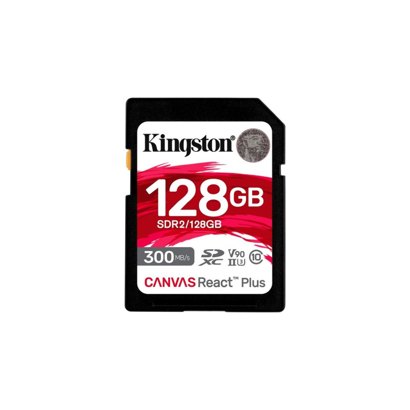 Kingston Canvas React Plus 128 GB SDXC, Speicherkarte(schwarz, UHS-II U3, Class 10, V90)
