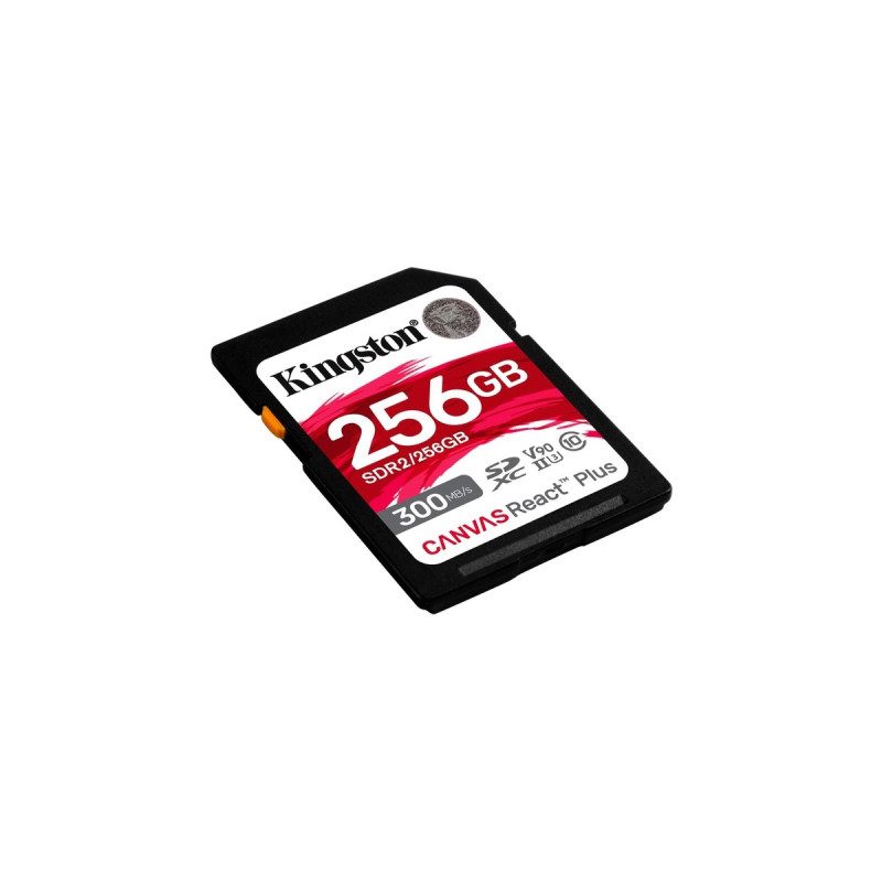 Kingston Canvas React Plus 256 GB SDXC, Speicherkarte(schwarz, UHS-II U3, Class 10, V90)