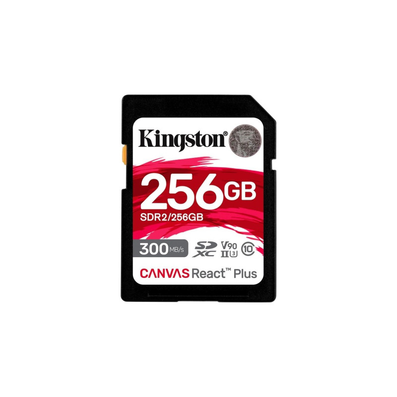 Kingston Canvas React Plus 256 GB SDXC, Speicherkarte(schwarz, UHS-II U3, Class 10, V90)