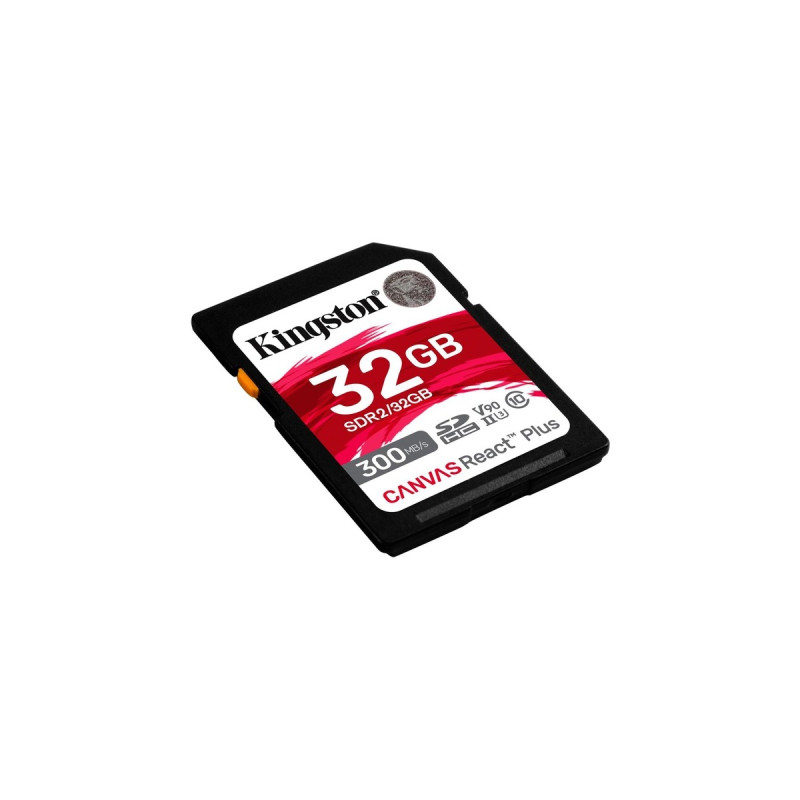 Kingston Canvas React Plus 32 GB SDHC, Speicherkarte(schwarz, UHS-II U3, Class 10, V90)
