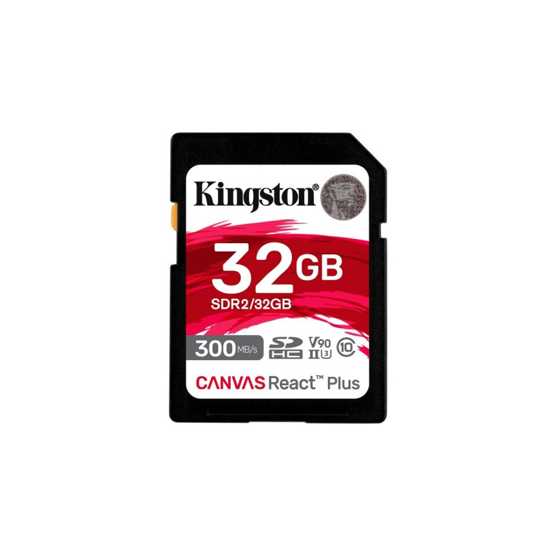 Kingston Canvas React Plus 32 GB SDHC, Speicherkarte(schwarz, UHS-II U3, Class 10, V90)