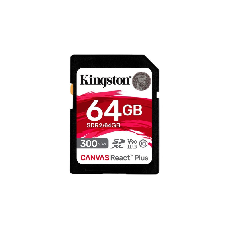 Kingston Canvas React Plus 64 GB SDXC, Speicherkarte(schwarz, UHS-II U3, Class 10, V90)