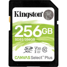 Kingston Canvas Select Plus 256 GB SDXC, Speicherkarte(schwarz, UHS-I U3, Class 10, V30)