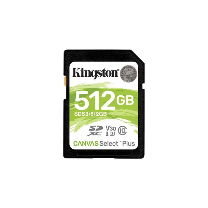 Kingston Canvas Select Plus 512 GB SDXC, Speicherkarte(schwarz, UHS-I U3, Class 10, V30)